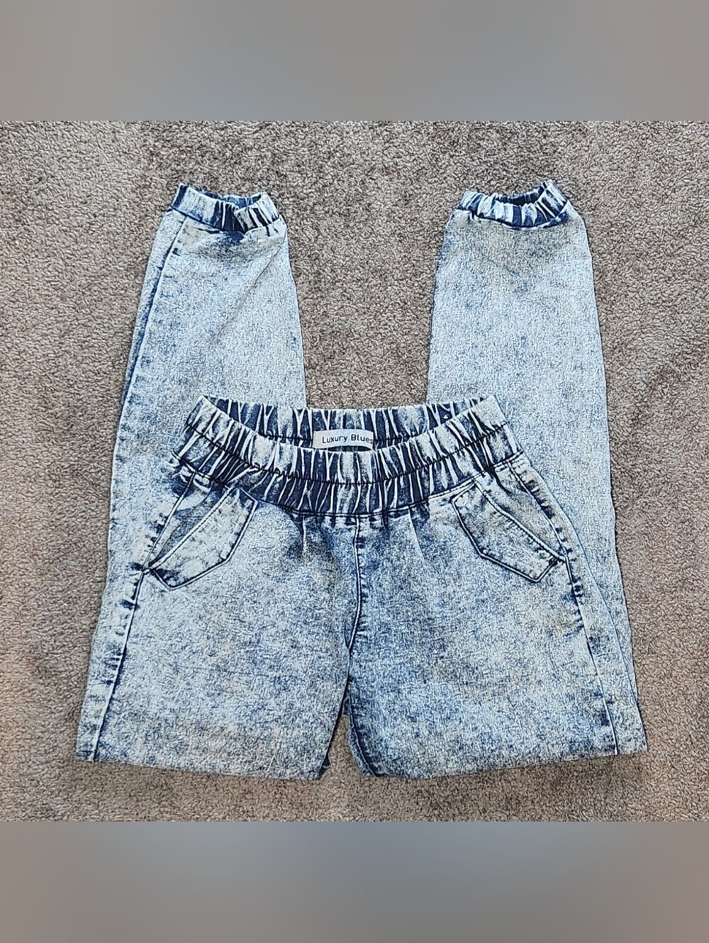 Vintage Blue Acid Wash Luxury Blues Denim Joggers VTG